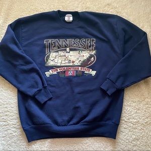 Tennessee Crewneck Graphic Sweatshirt Navy Map